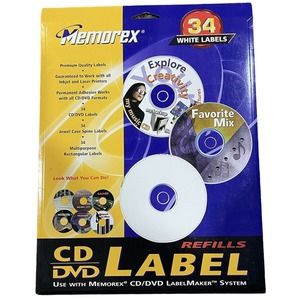 Memorex CD DVD 34 White Label Refills